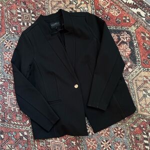 Eloquii Classic Black Blazer with Gold Button